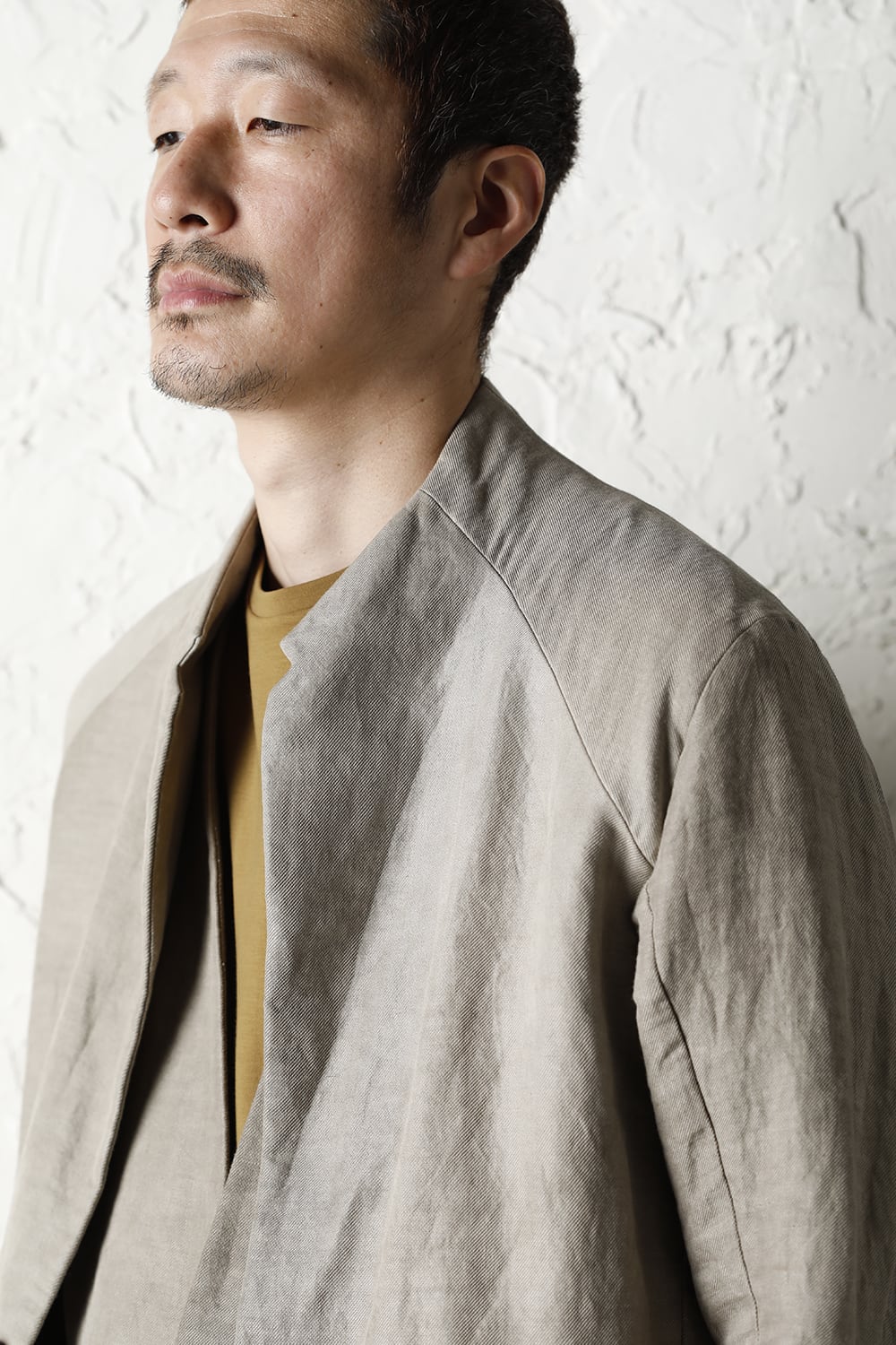 Jacket cotton/ ramie/ canapa cold dyed