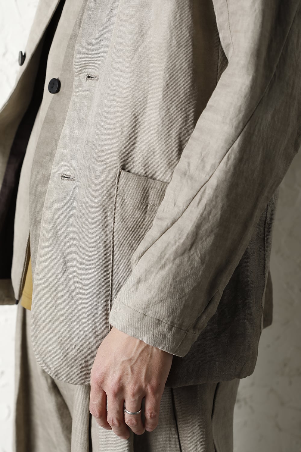 Jacket cotton/ ramie/ canapa cold dyed