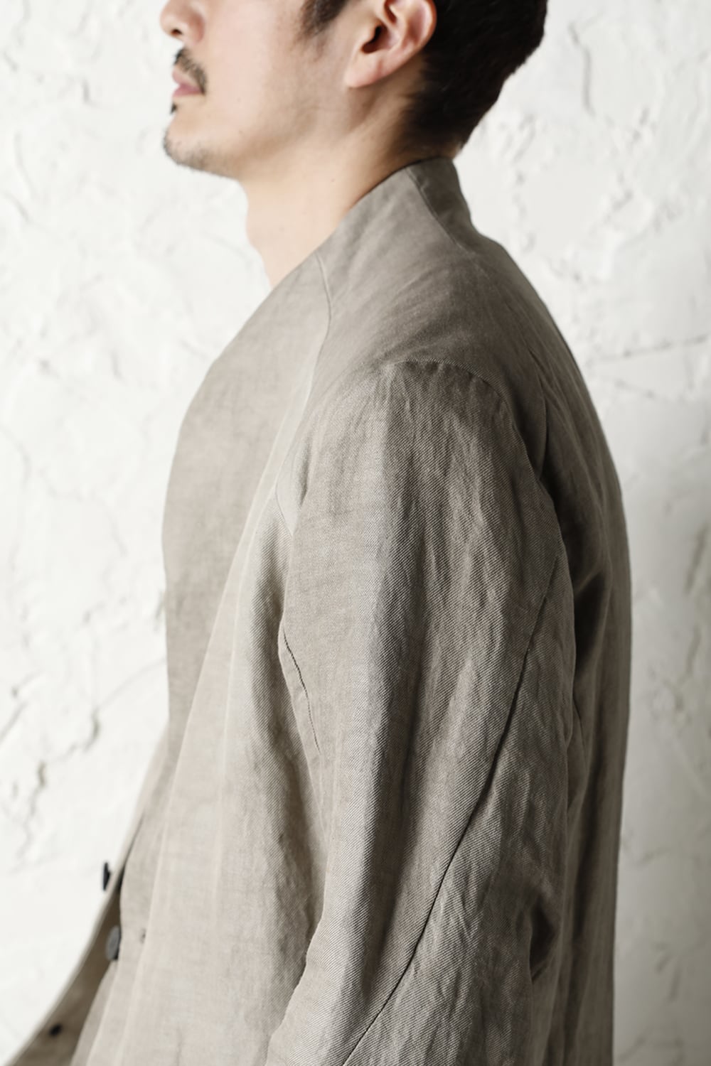 Jacket cotton/ ramie/ canapa cold dyed