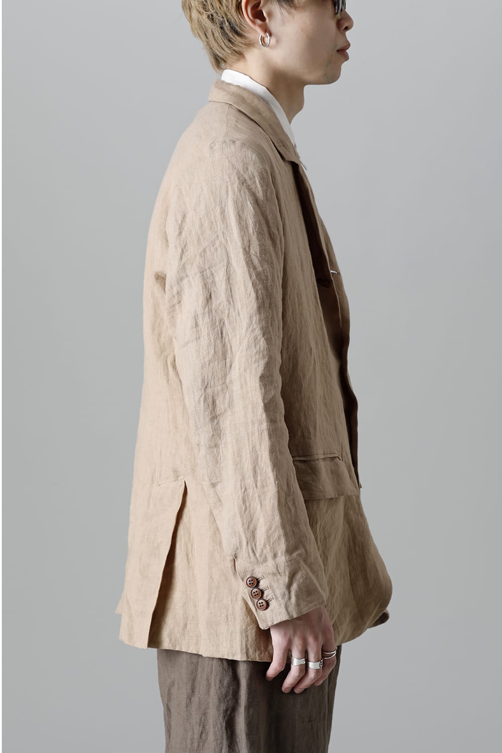French Linen 3B Jacket Beige