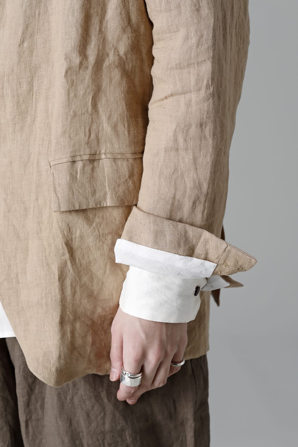 French Linen 3B Jacket Beige
