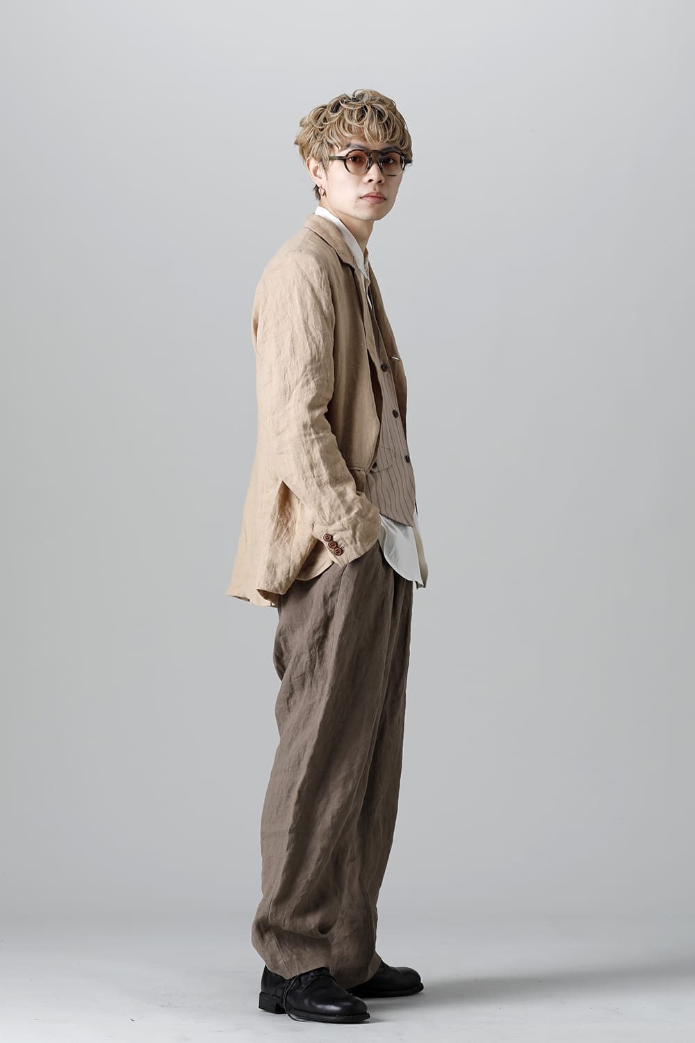 French Linen 3B Jacket Beige