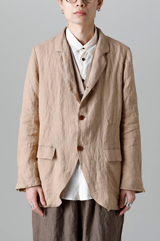 フレンチリネン 3Bジャケット ベージュ