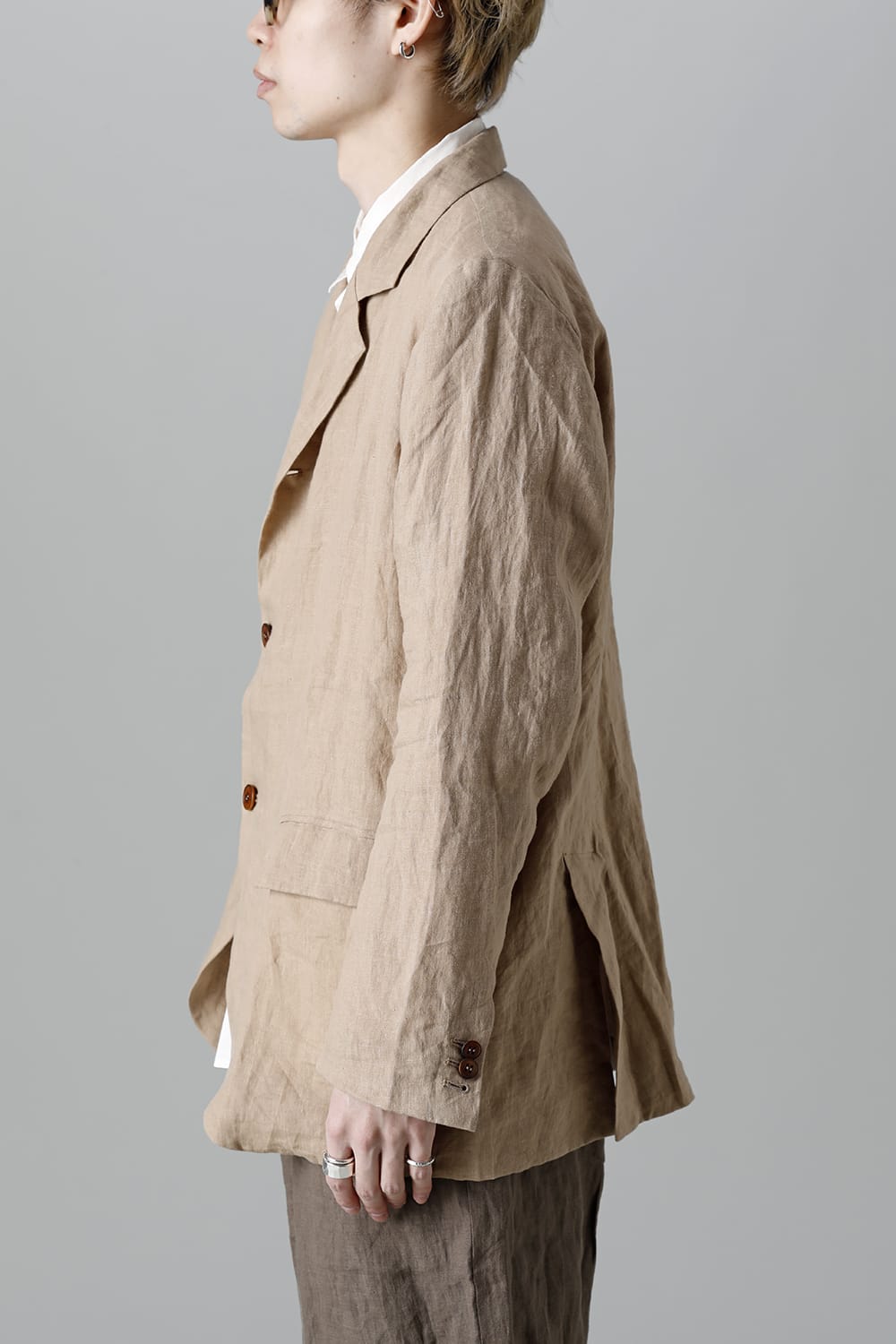 French Linen 3B Jacket Beige