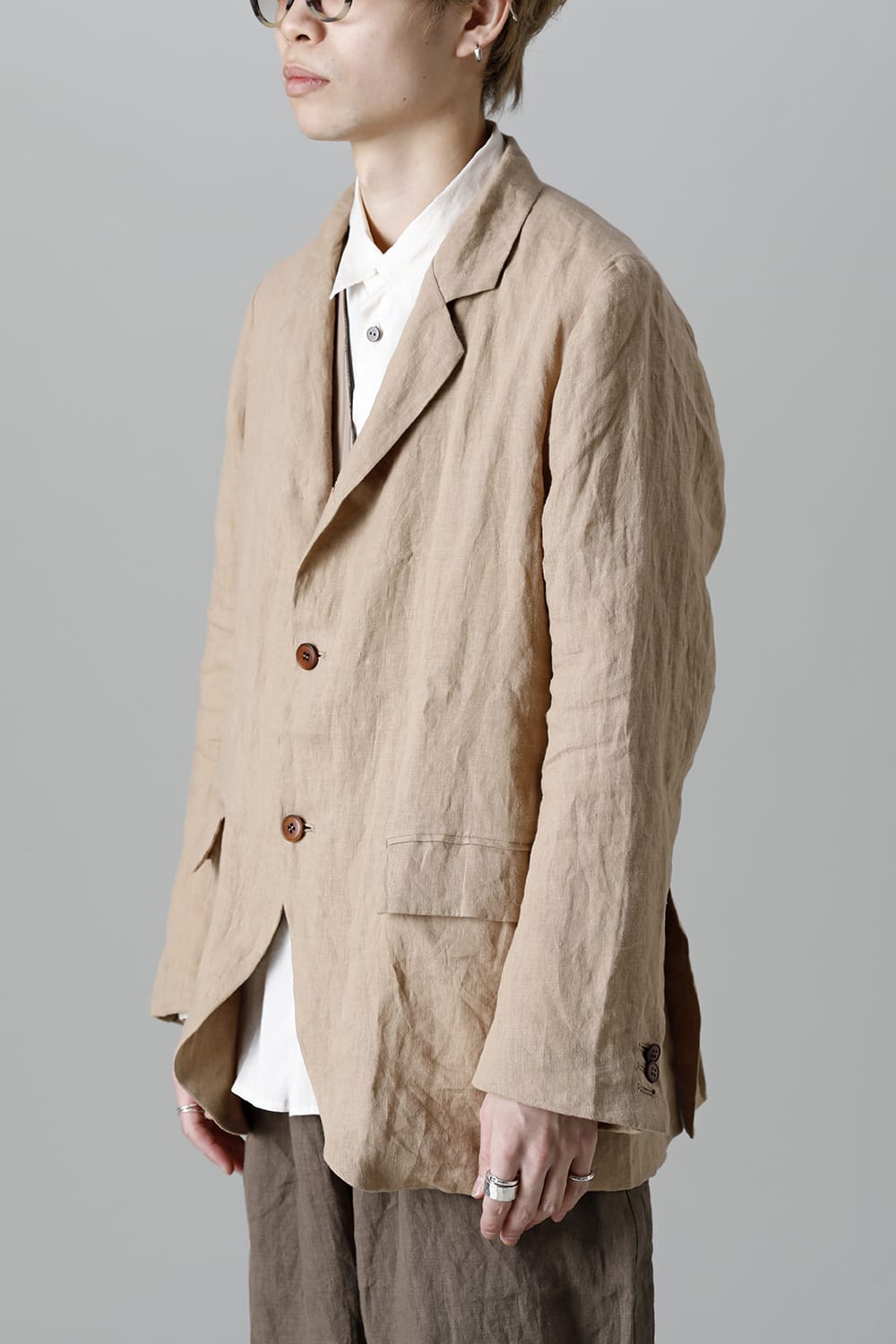 French Linen 3B Jacket Beige