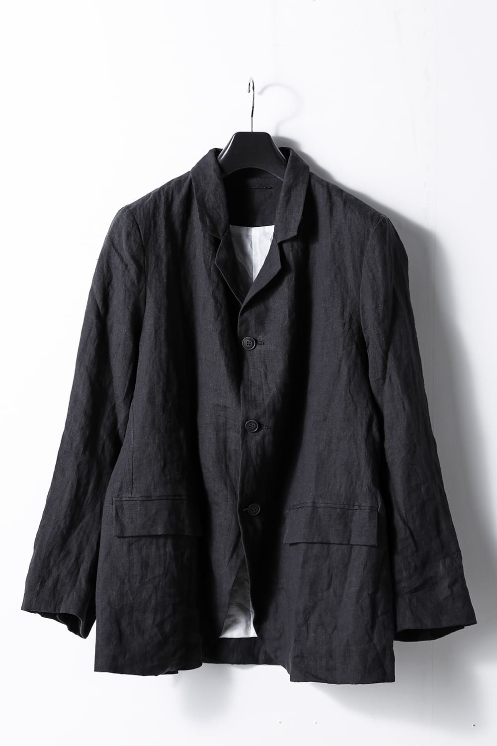 French Linen 3B Jacket Black