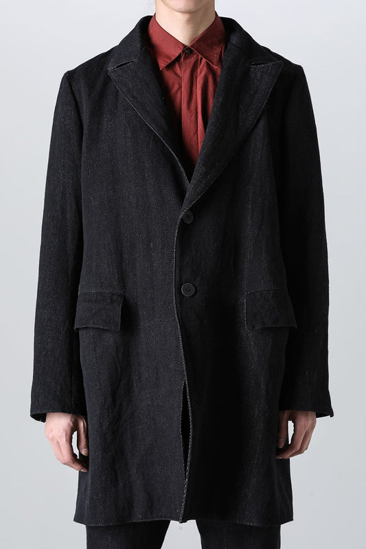 peaked lapel semi long jacket
