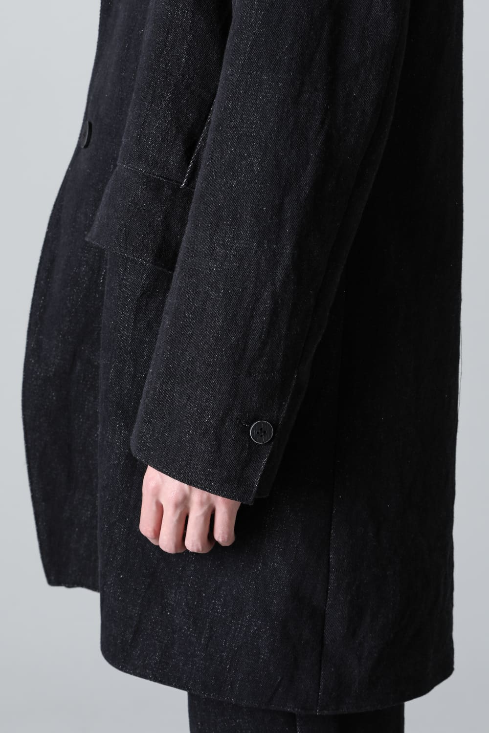 peaked lapel semi long jacket