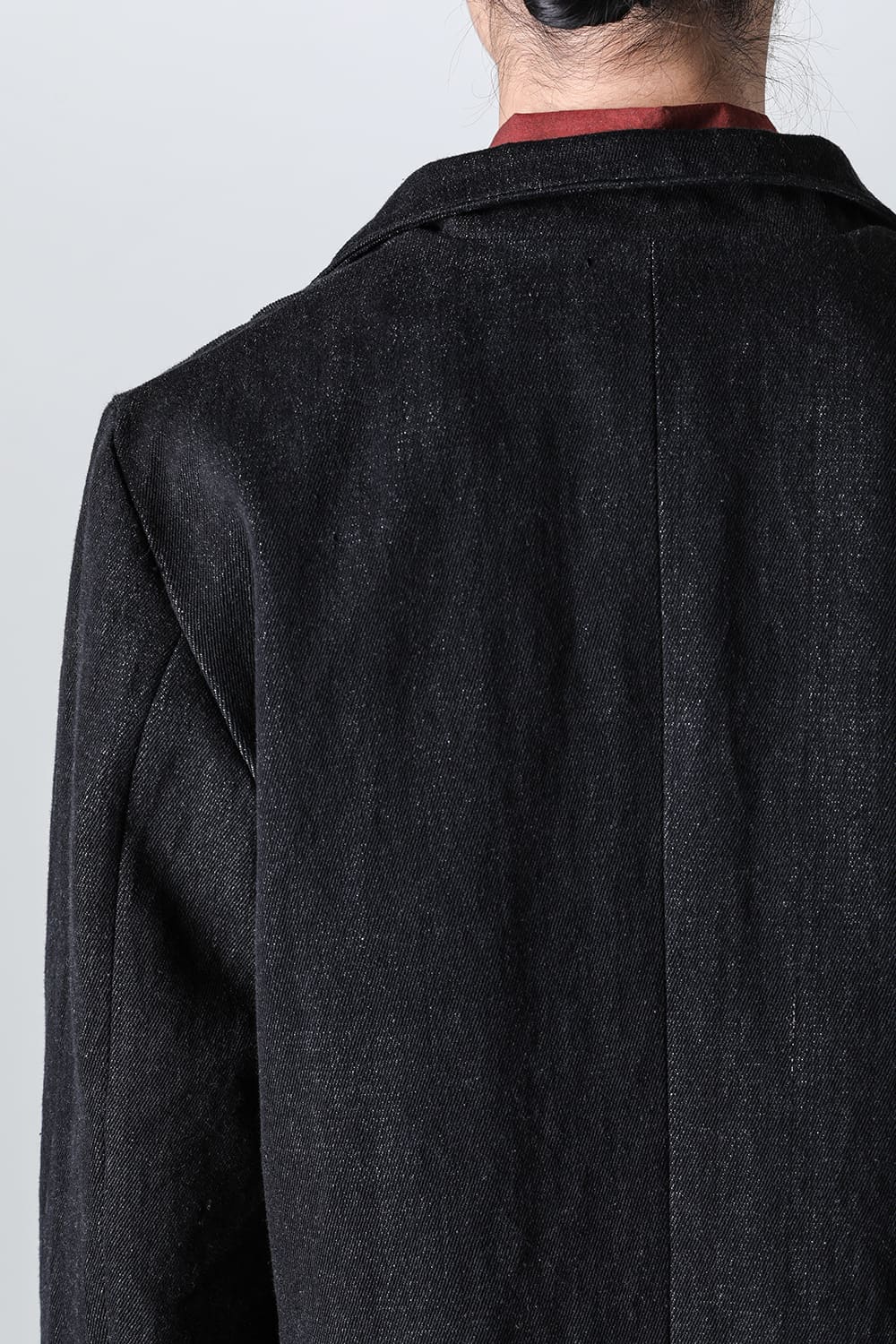 peaked lapel semi long jacket