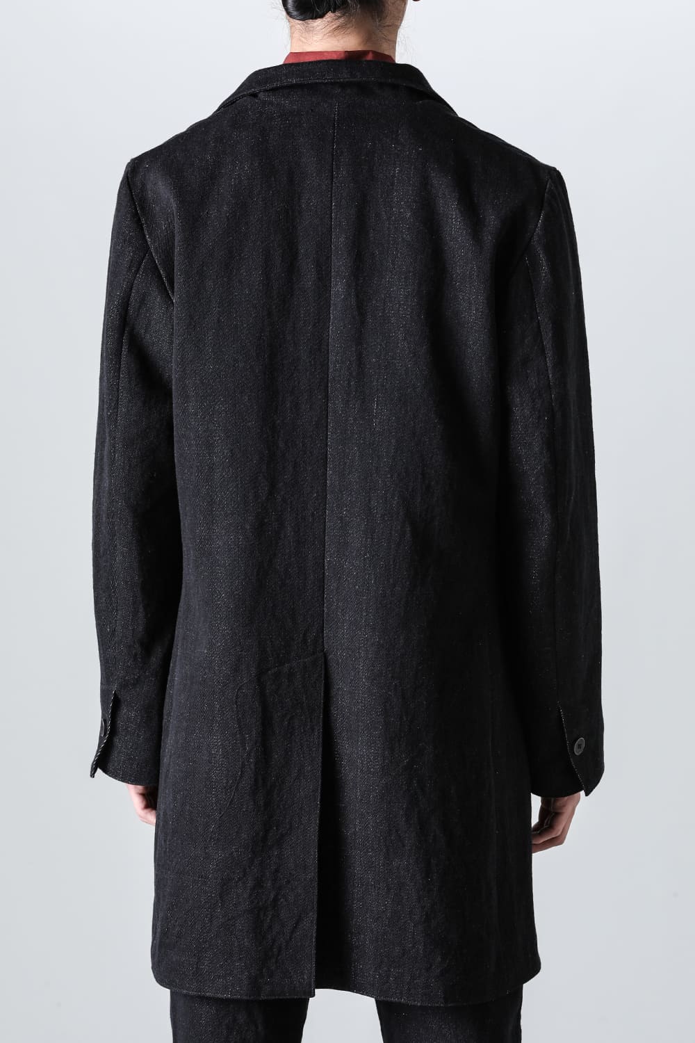 peaked lapel semi long jacket