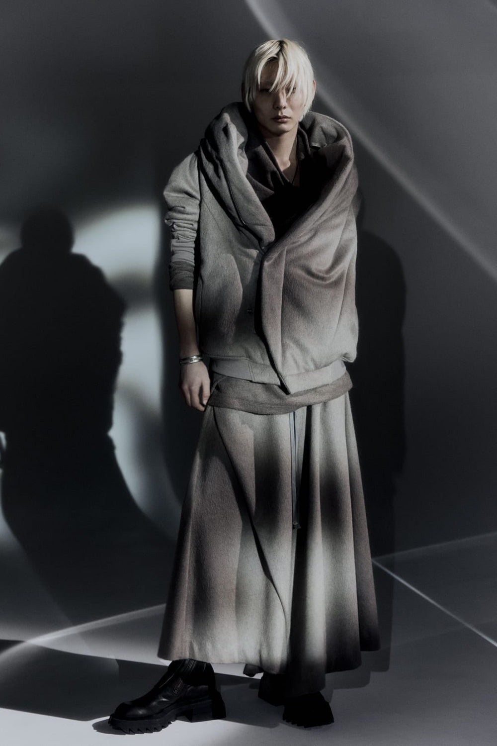 Hood Blouson Angora Wool Cashmere Beaver