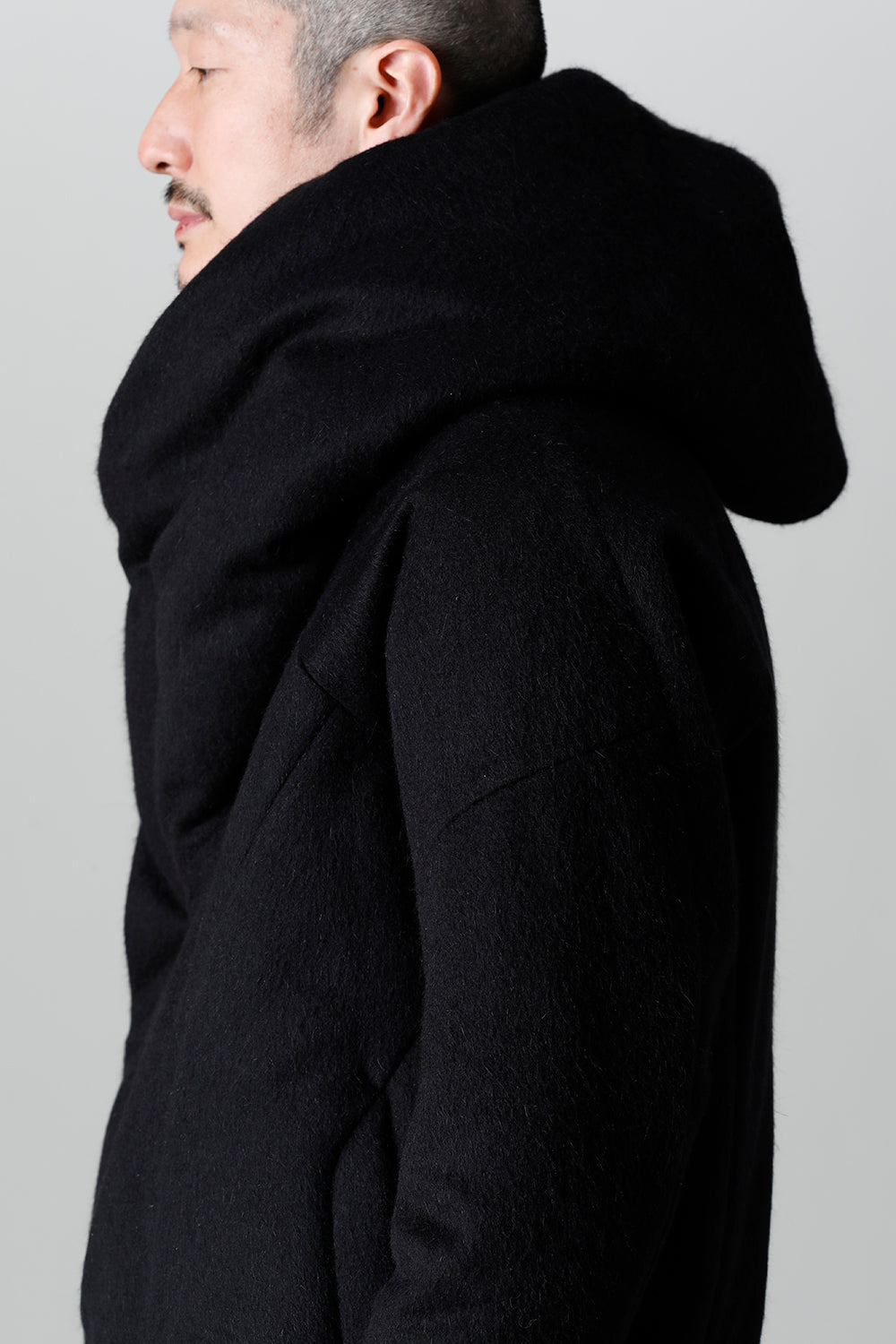 Hood Blouson Angora Wool Cashmere Beaver