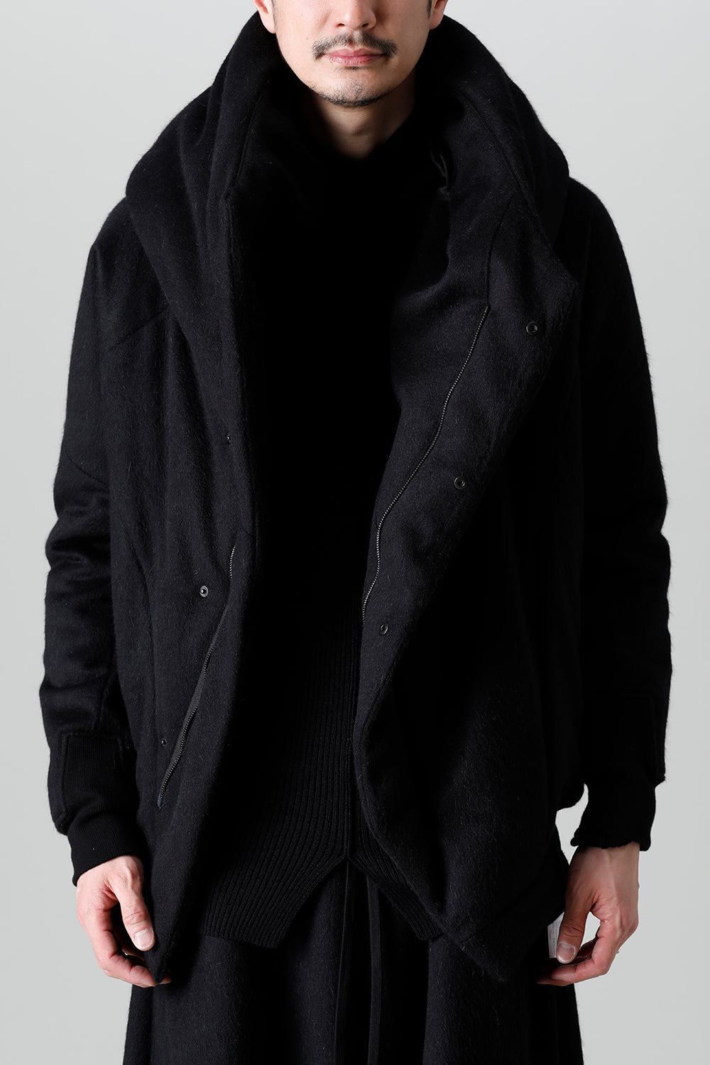 Hood Blouson Angora Wool Cashmere Beaver
