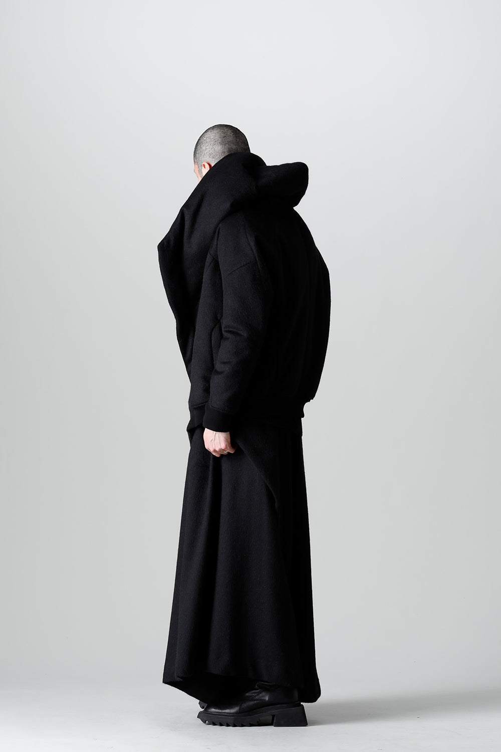 Hood Blouson Angora Wool Cashmere Beaver