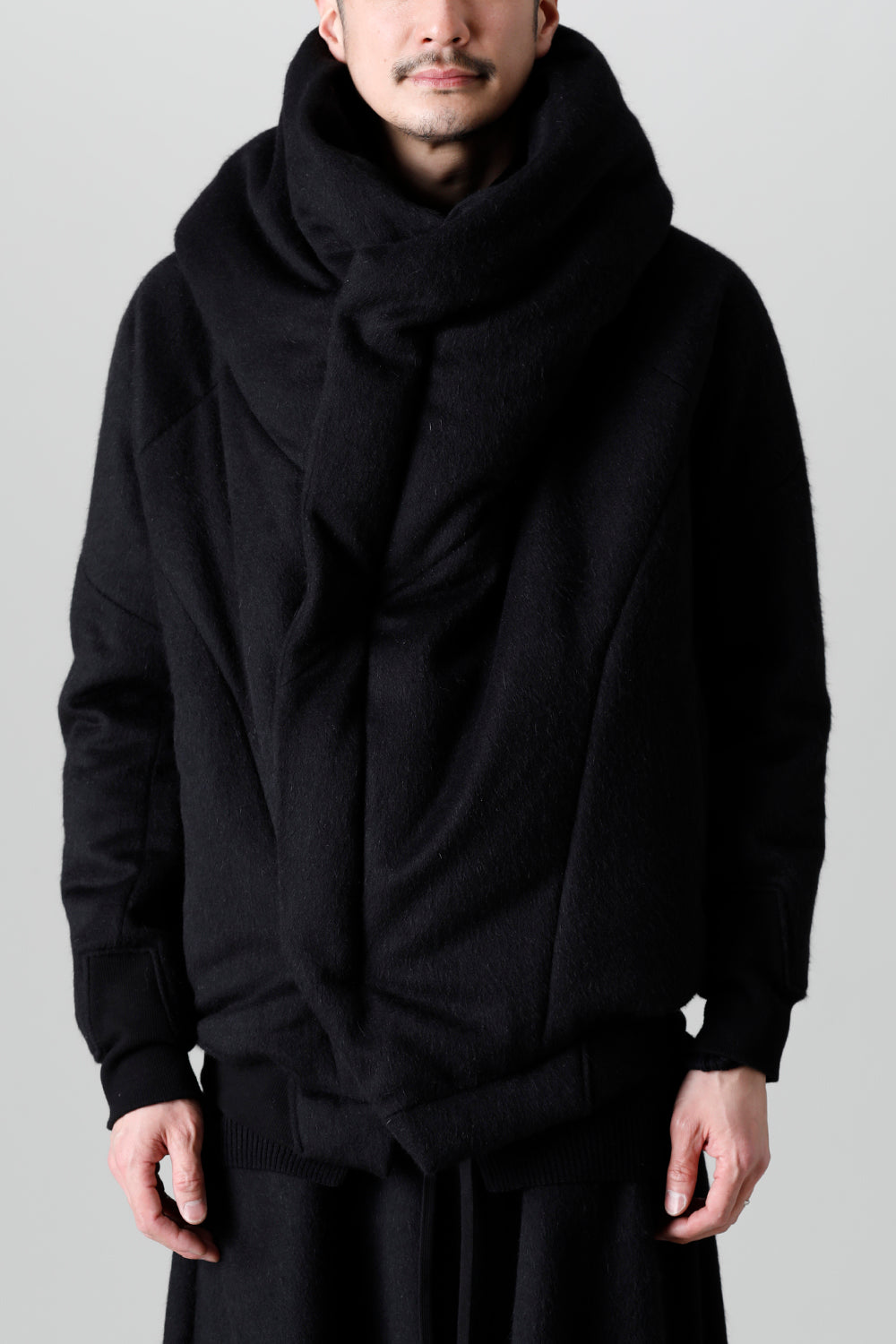 Hood Blouson Angora Wool Cashmere Beaver
