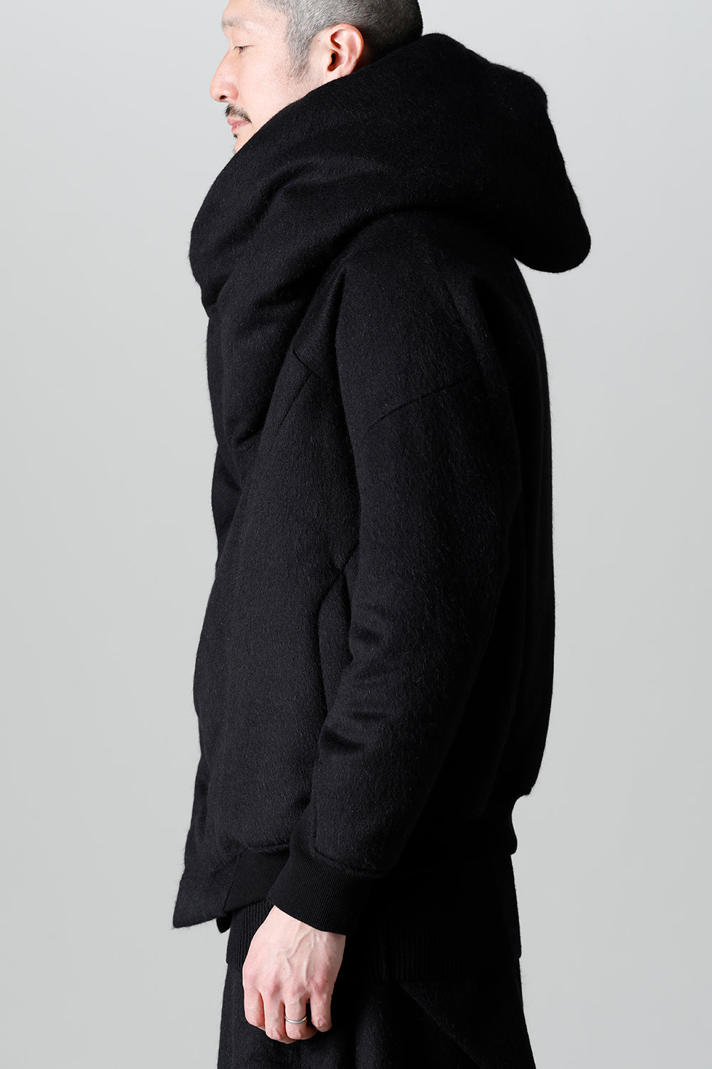 Hood Blouson Angora Wool Cashmere Beaver