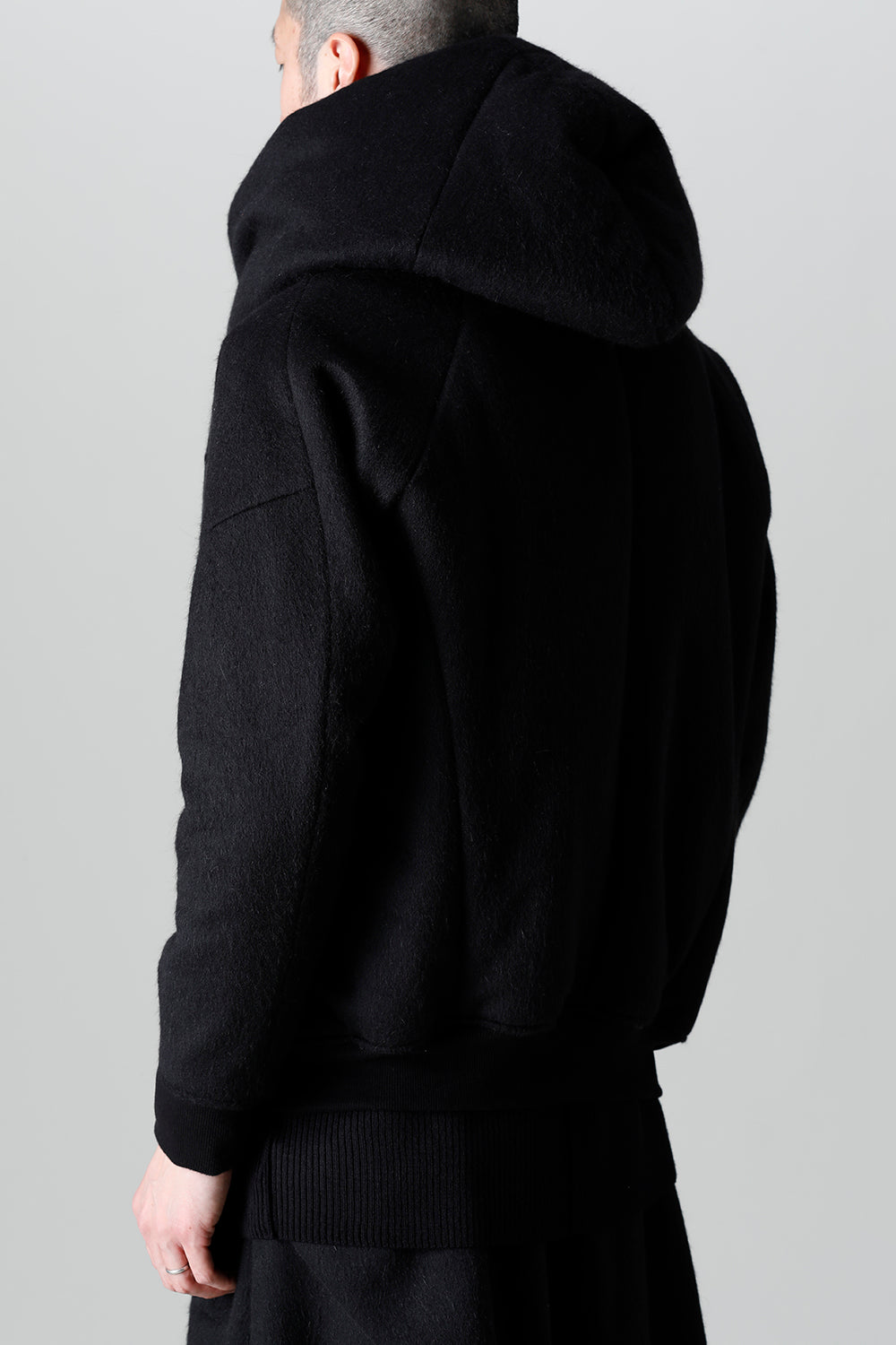 Hood Blouson Angora Wool Cashmere Beaver