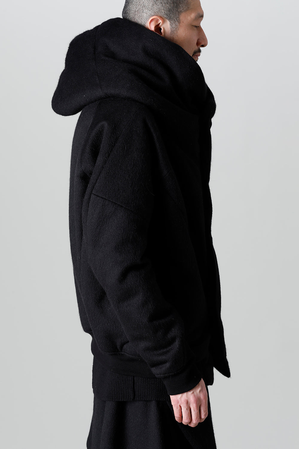 Hood Blouson Angora Wool Cashmere Beaver