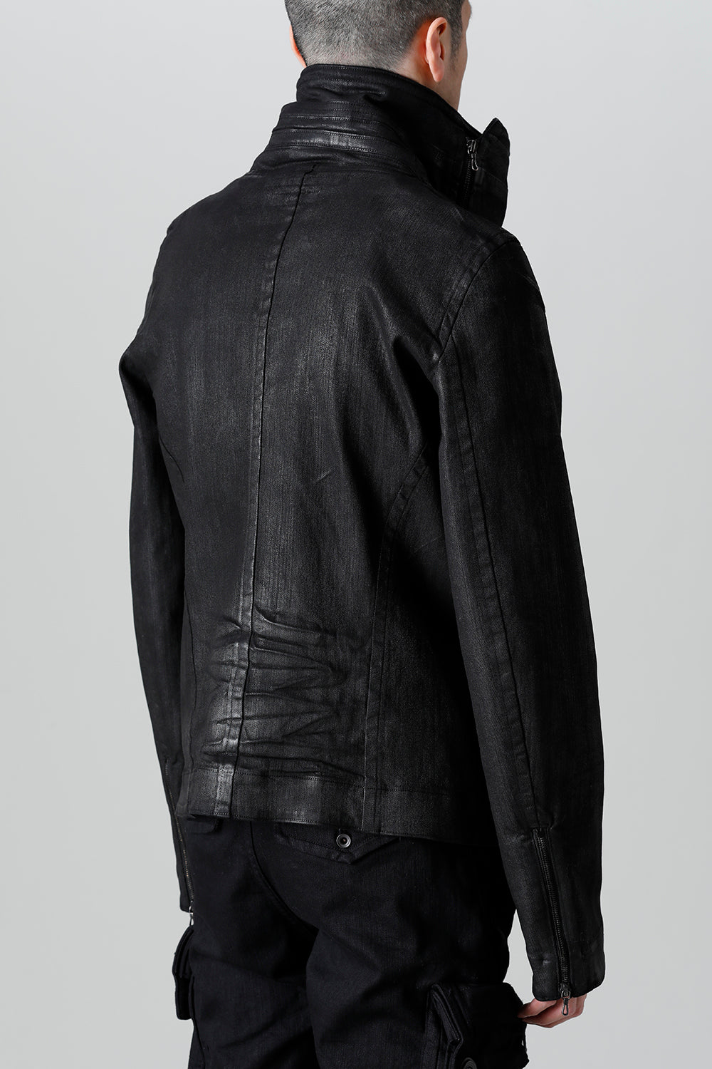 10.5oz Stretch Denim Coated Covered Neck Jacket 