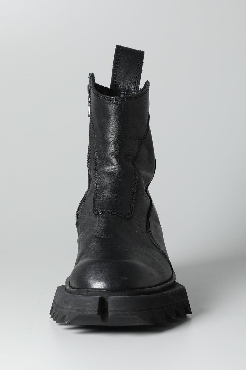 Cow Leather Side Zip Up Boots