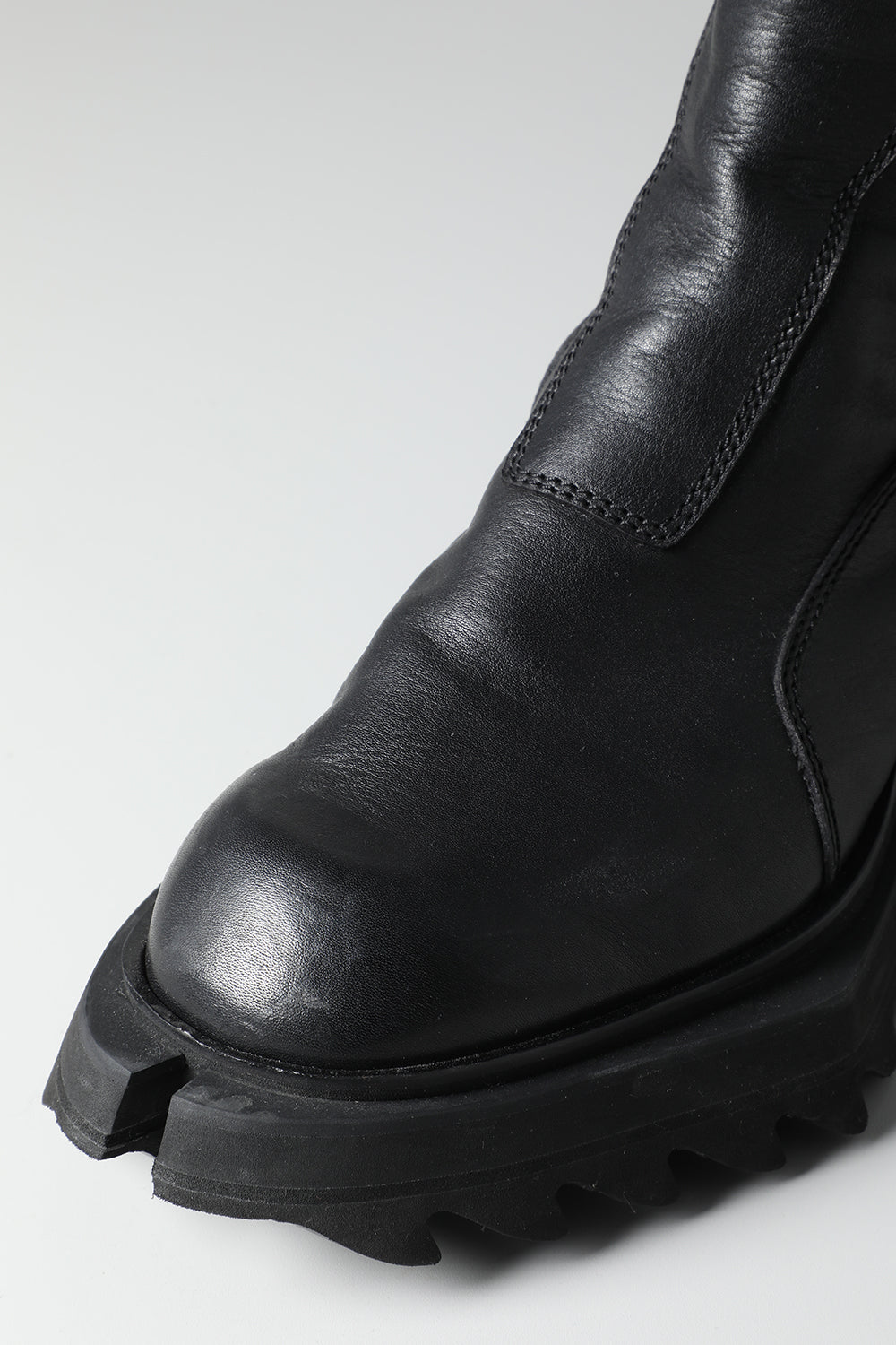 Cow Leather Side Zip Up Boots