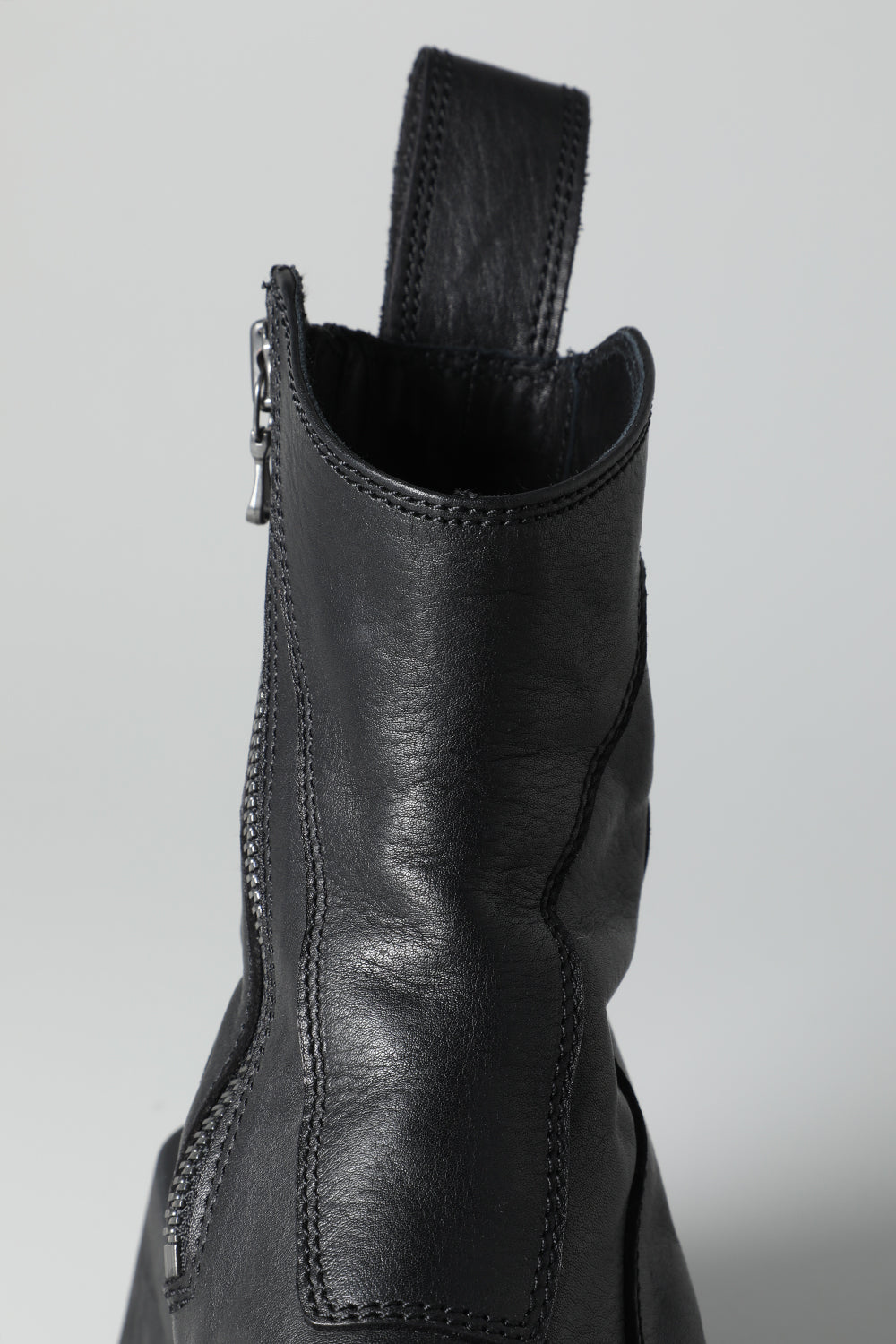 Cow Leather Side Zip Up Boots