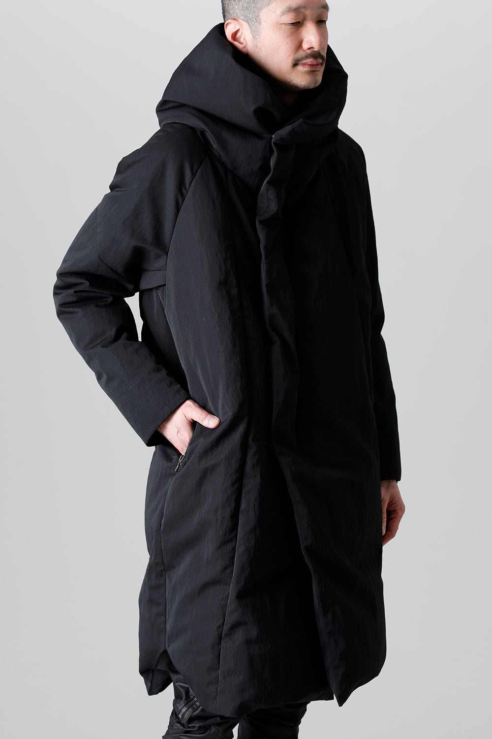 ダウンコート ウールナイロンツイル