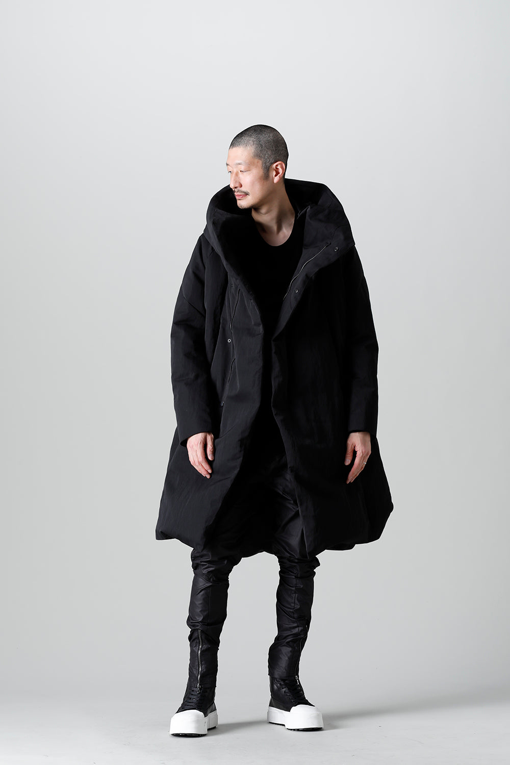 ダウンコート ウールナイロンツイル