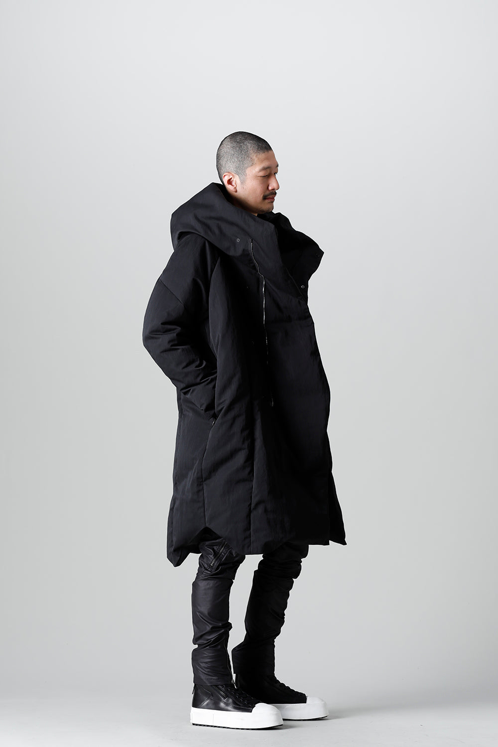 ダウンコート ウールナイロンツイル