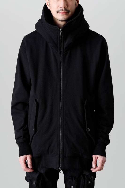 Front Zip Sweat Hoodie Black