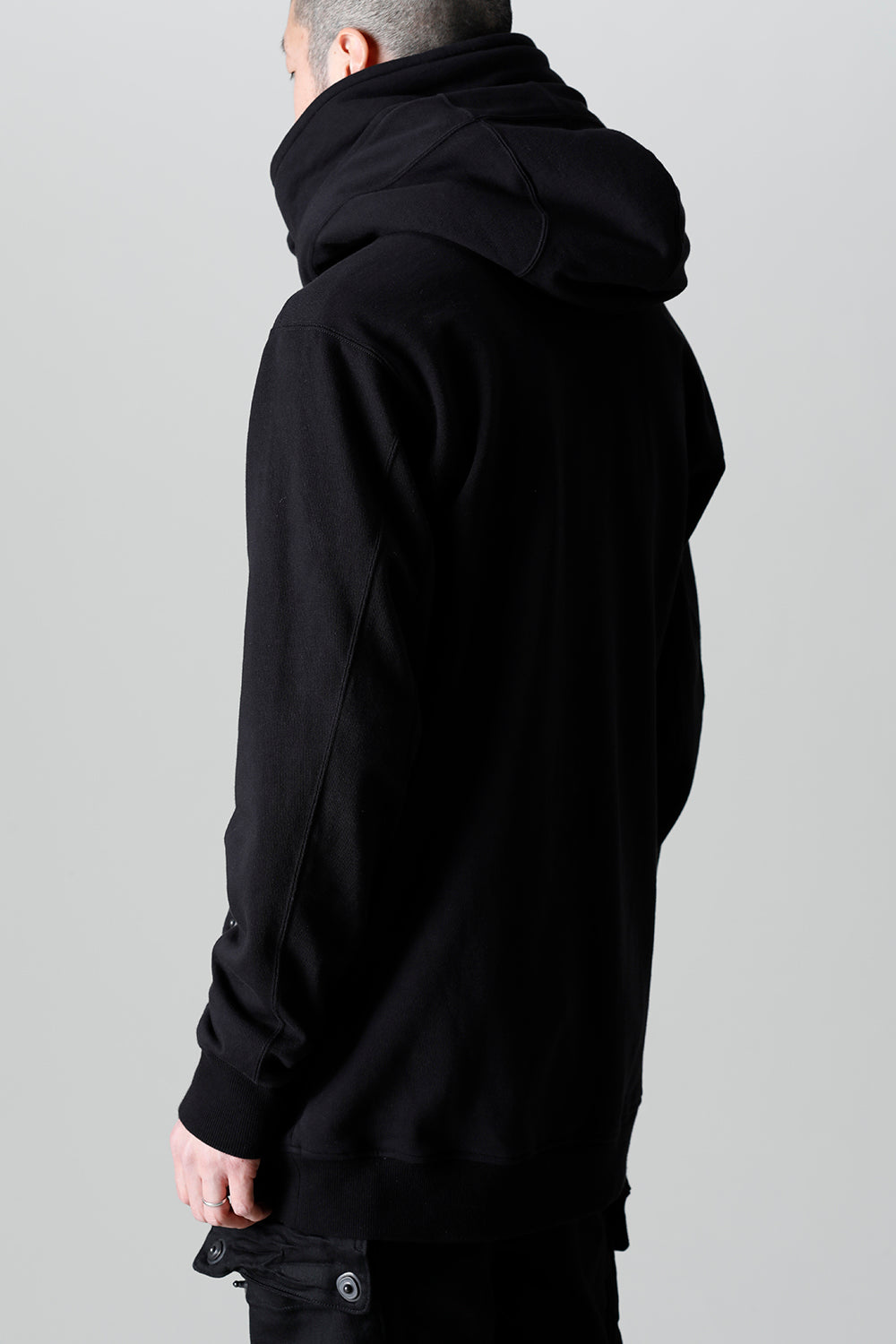 Front Zip Sweat Hoodie Black