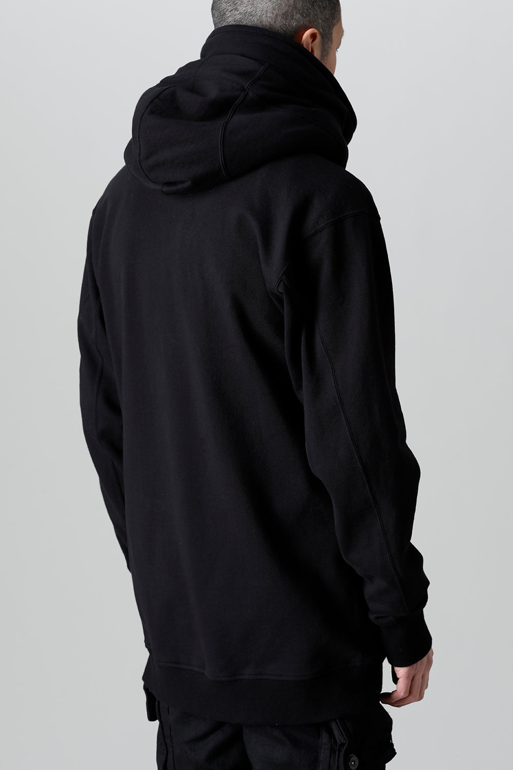 Front Zip Sweat Hoodie Black