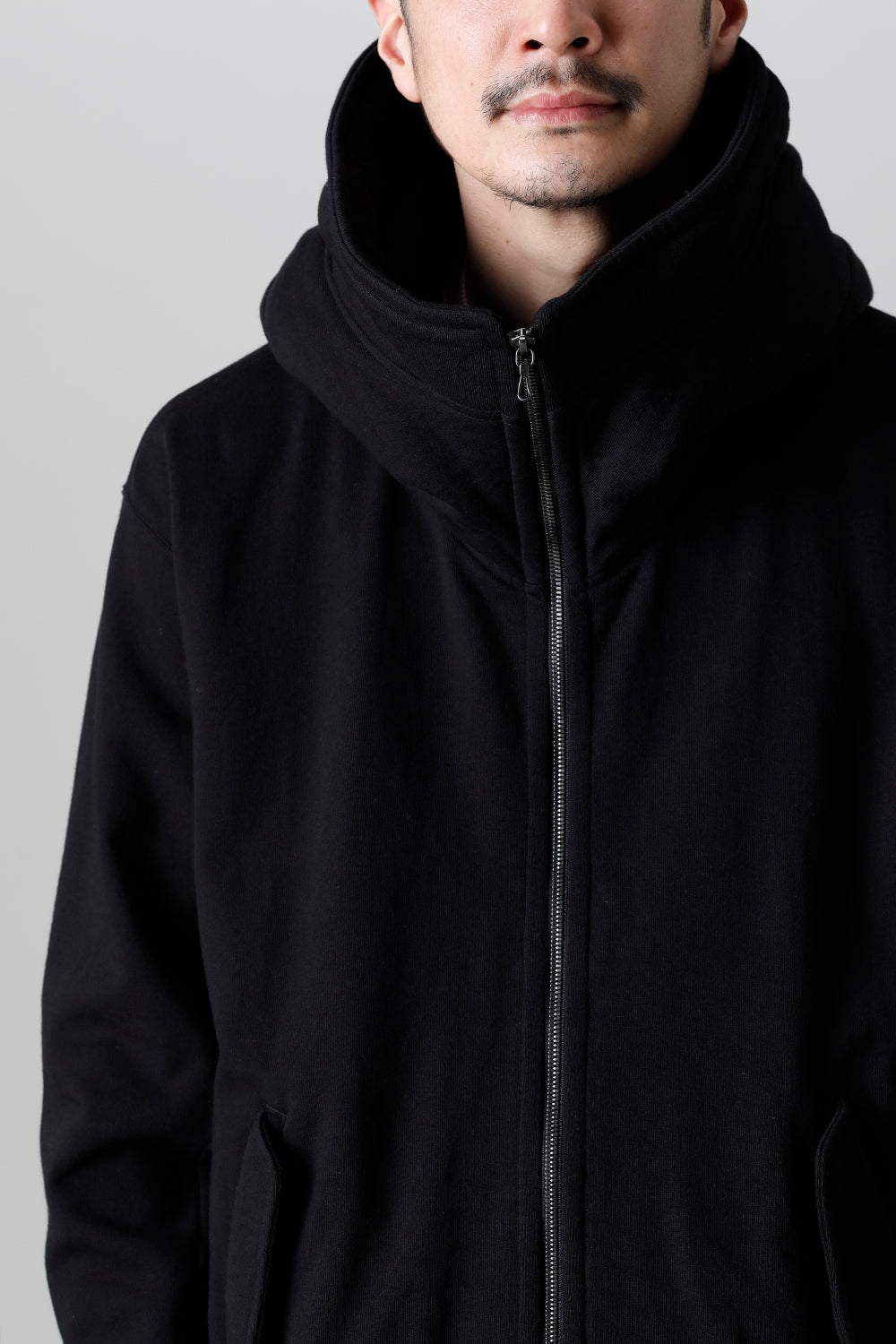 Front Zip Sweat Hoodie Black