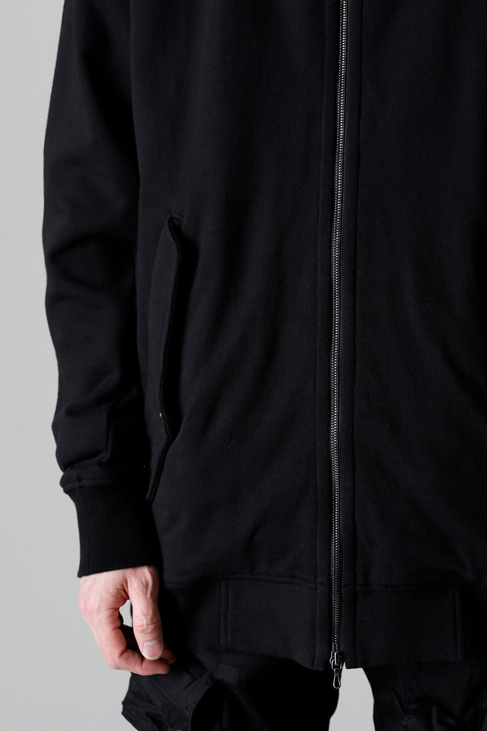 Front Zip Sweat Hoodie Black