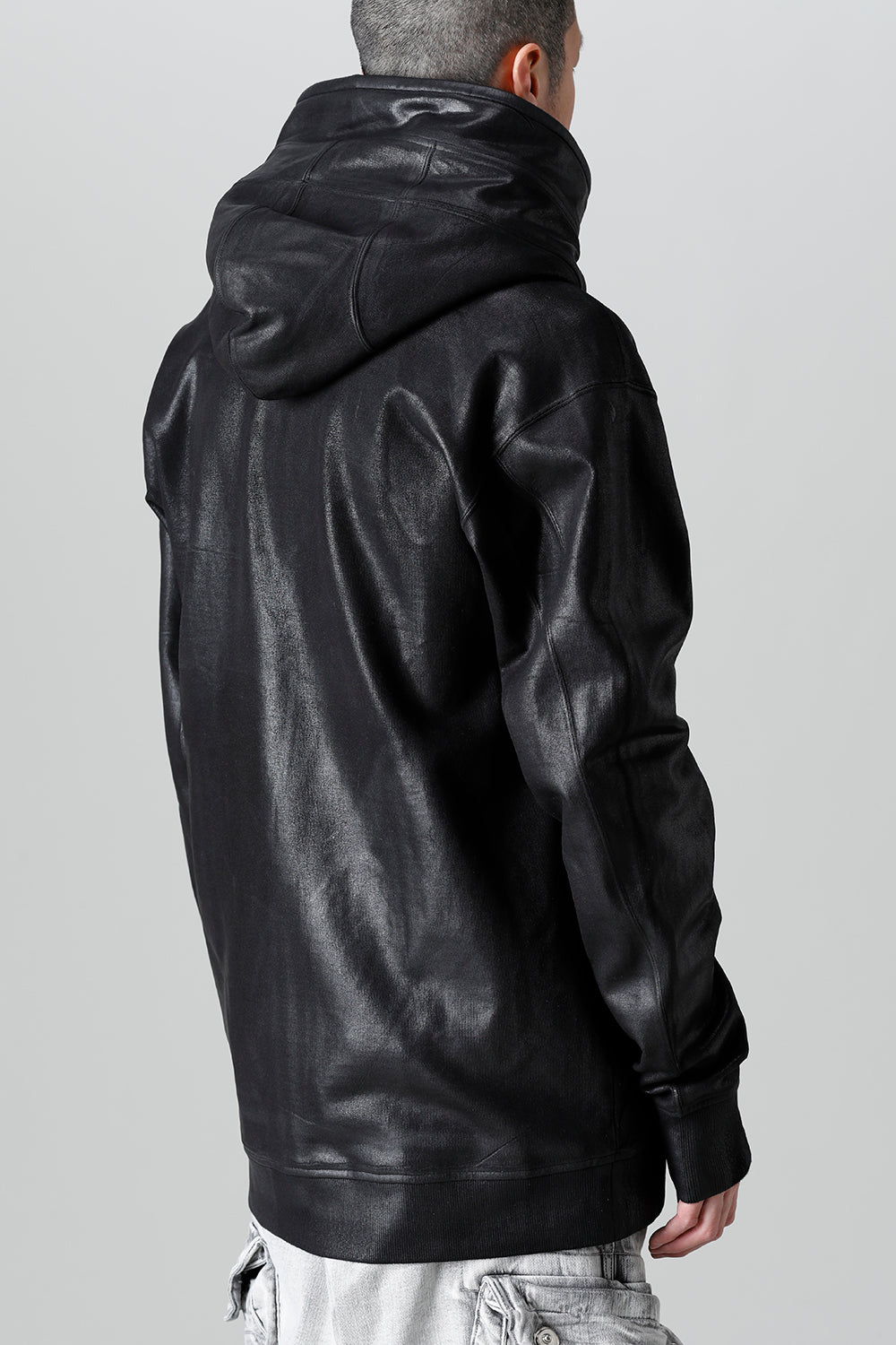 Front Zip Coated Sweat Hoodie