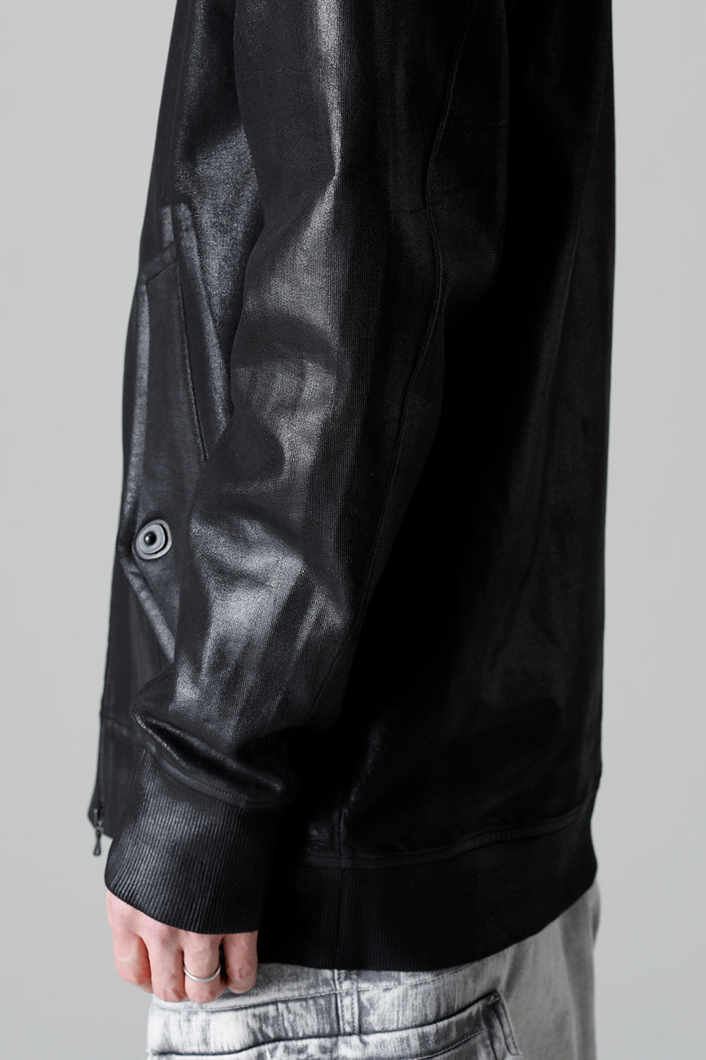 Front Zip Coated Sweat Hoodie