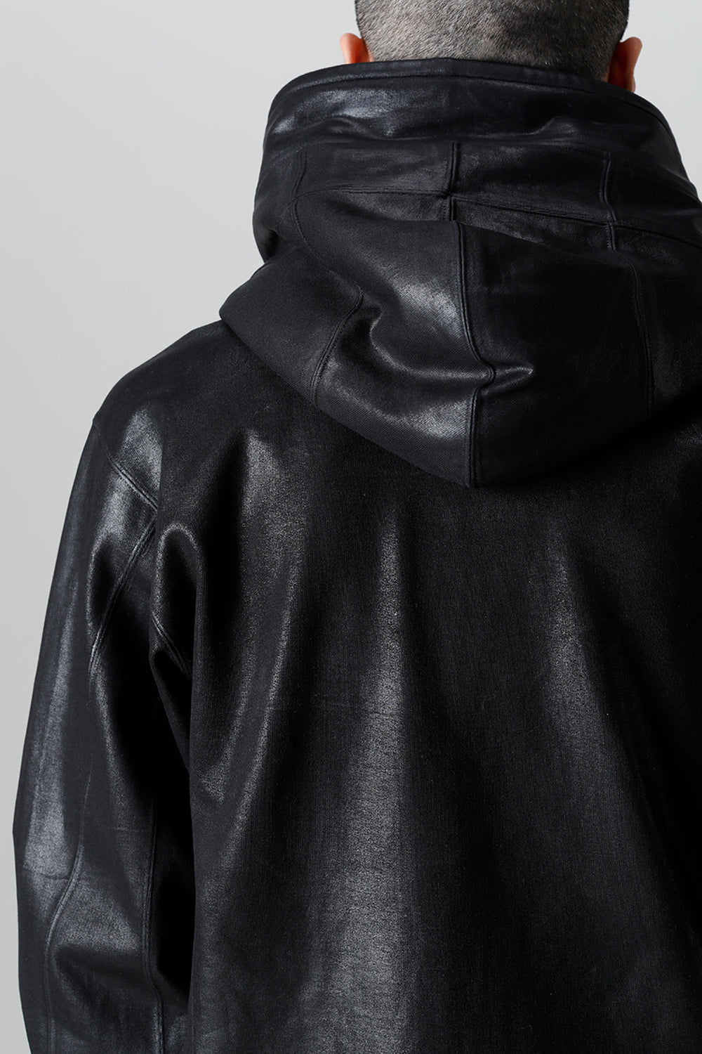 Front Zip Coated Sweat Hoodie
