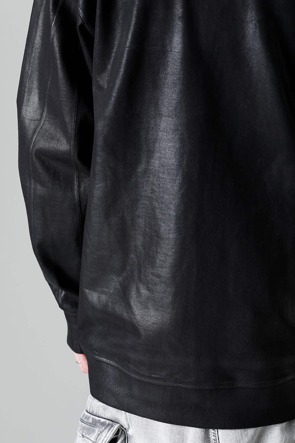 Front Zip Coated Sweat Hoodie