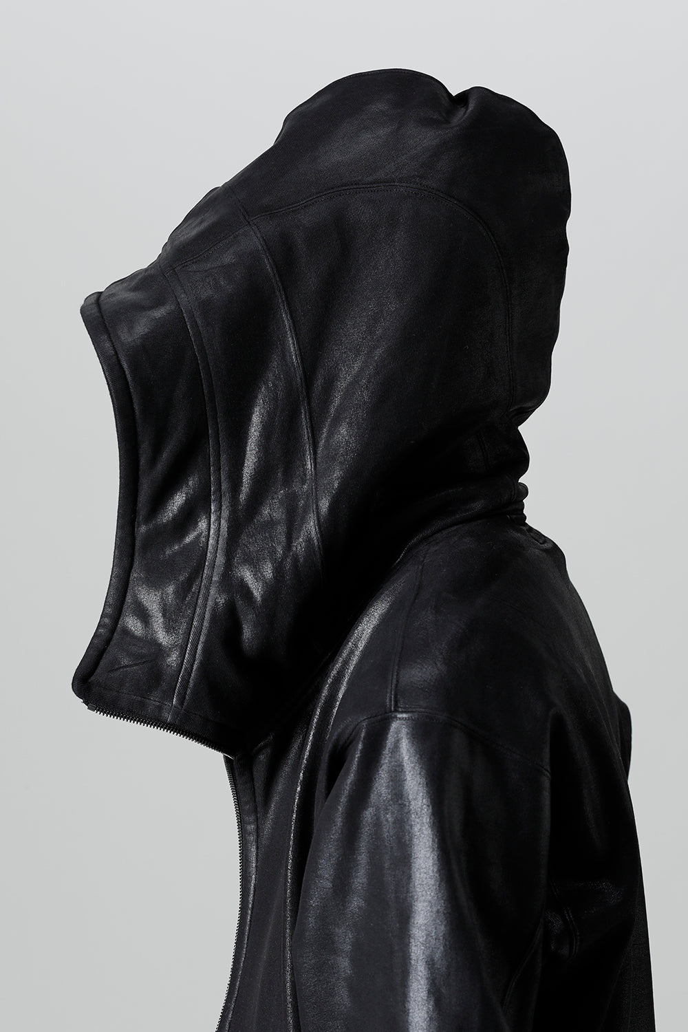 Front Zip Coated Sweat Hoodie