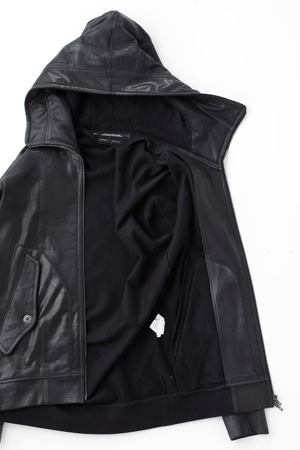 Front Zip Coated Sweat Hoodie