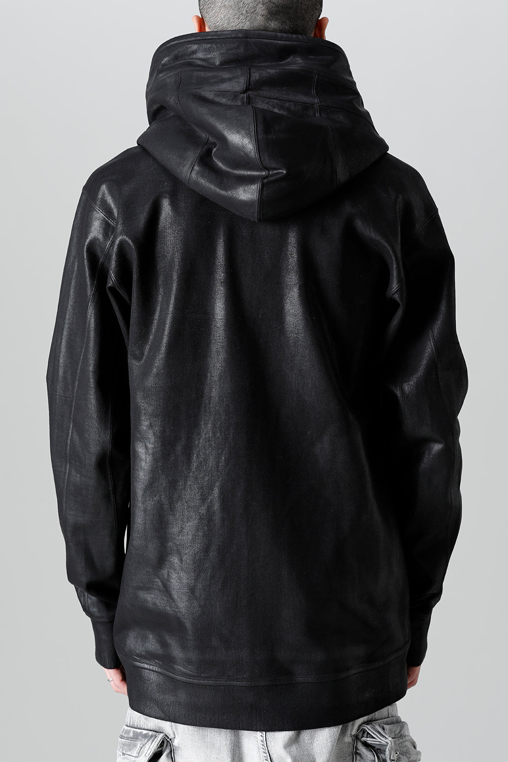 Front Zip Coated Sweat Hoodie