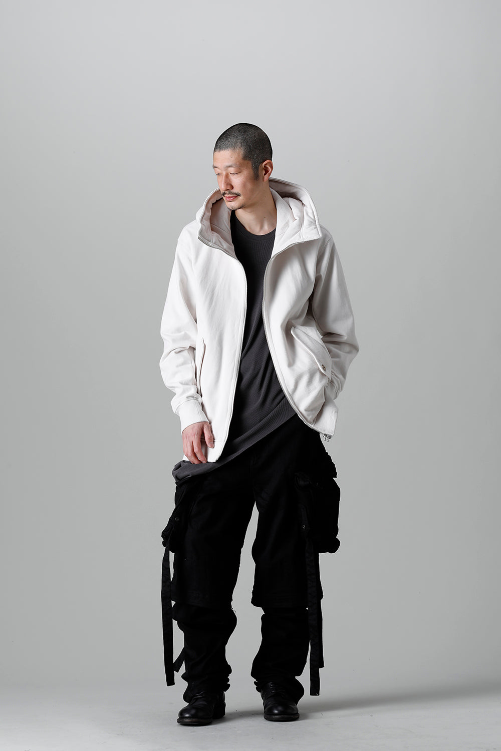 Front Zip Sweat Hoodie Plaster