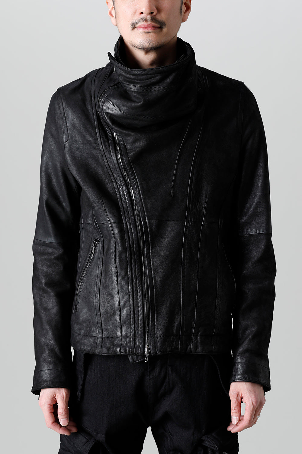 Lamb Leather Covered Neck Jacket