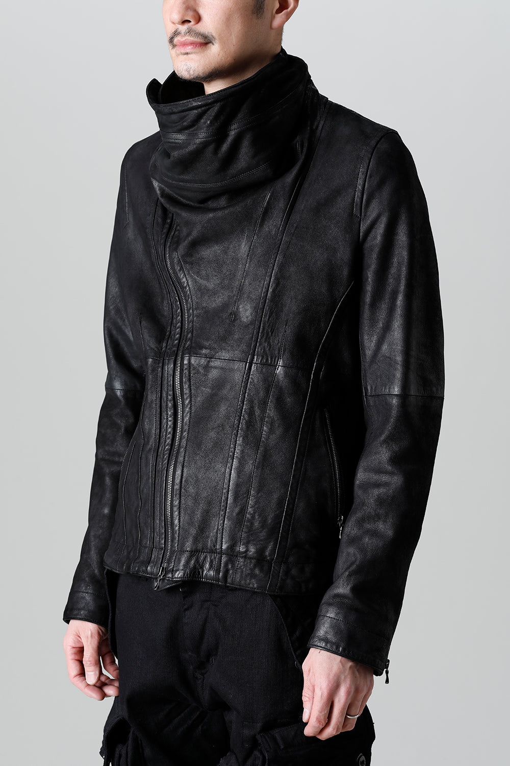 Lamb Leather Covered Neck Jacket