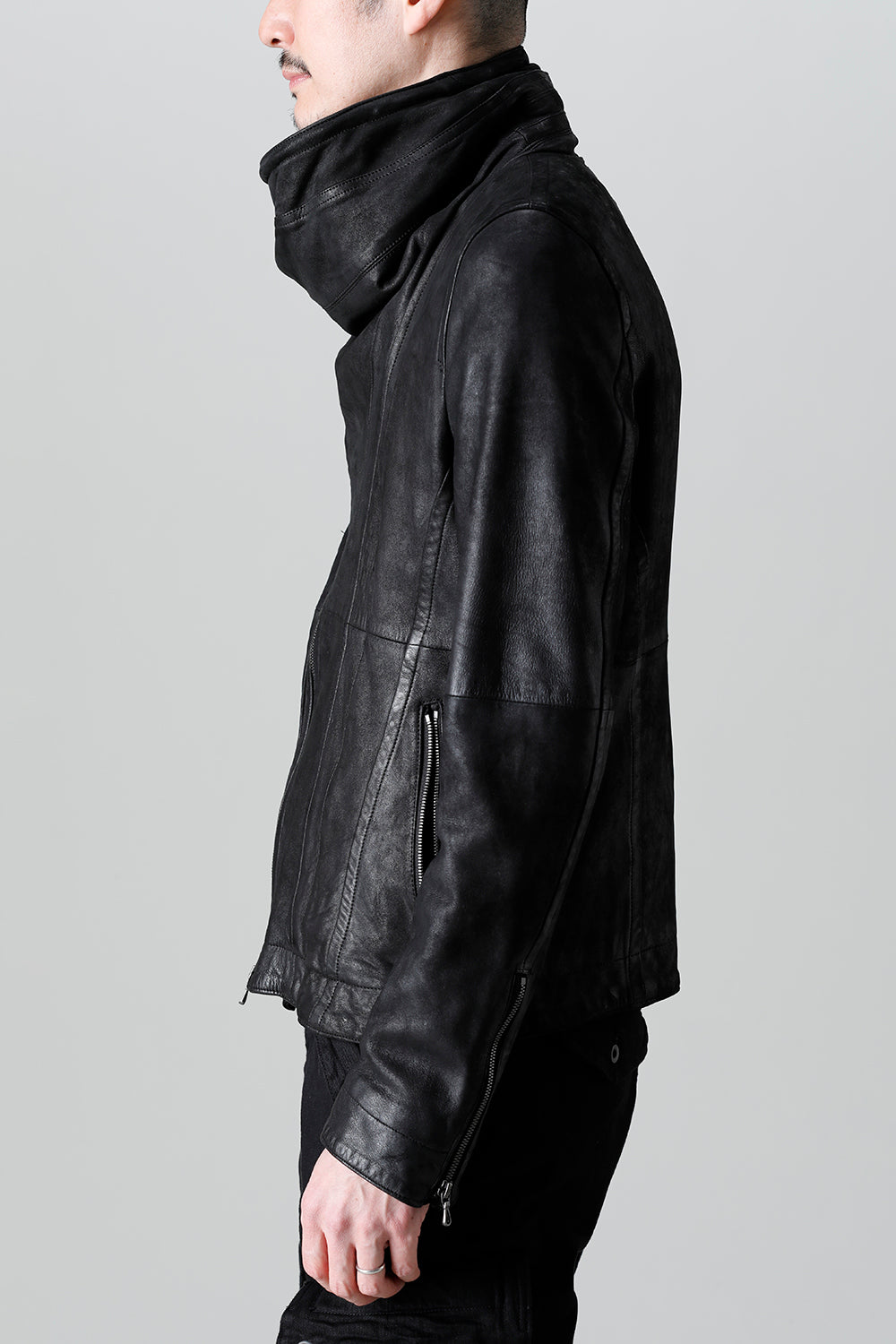 Lamb Leather Covered Neck Jacket
