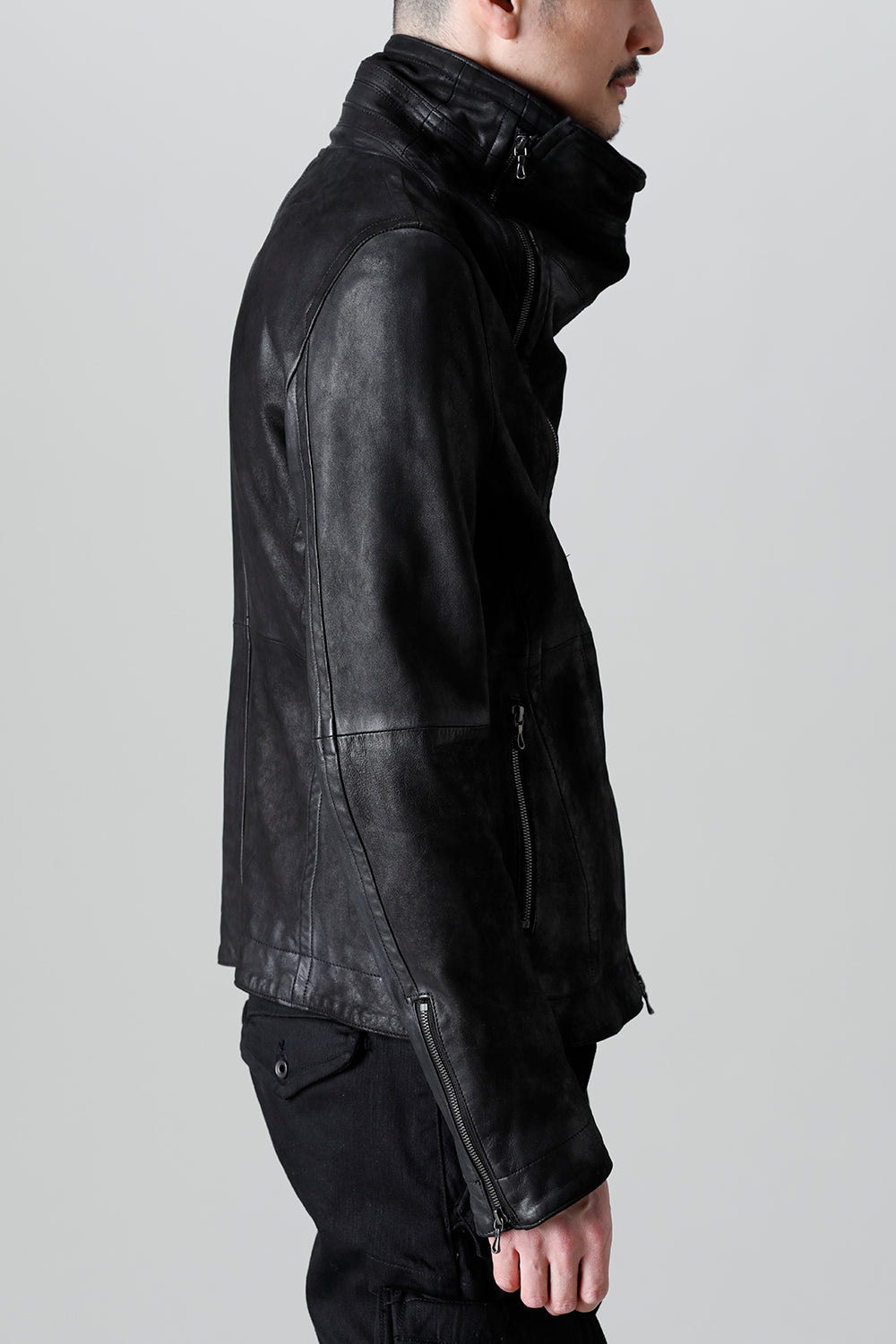 Lamb Leather Covered Neck Jacket