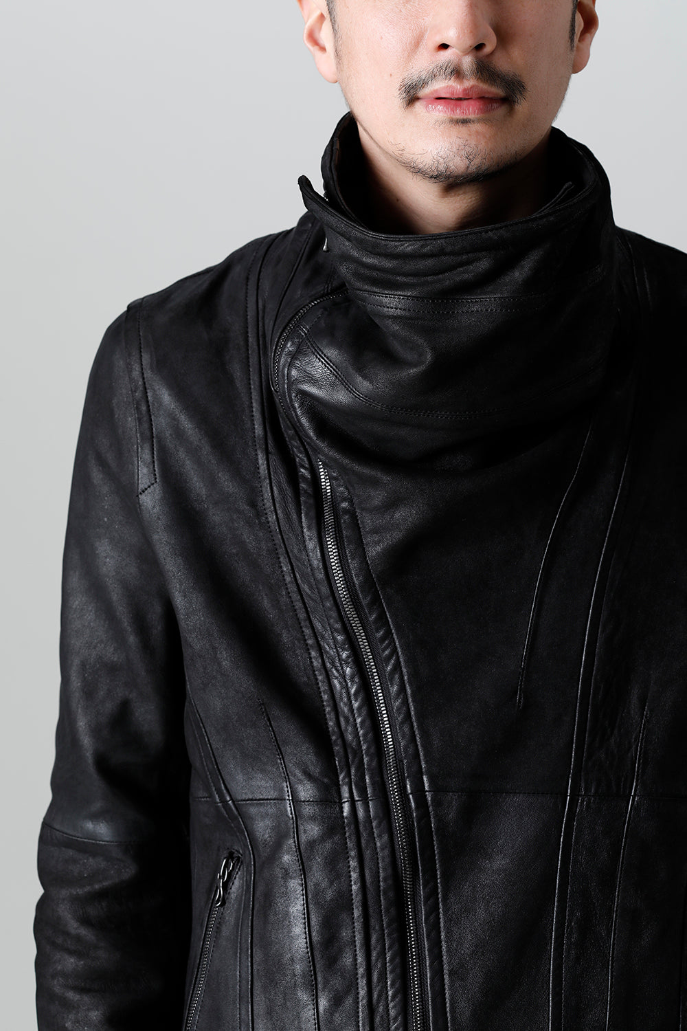 Lamb Leather Covered Neck Jacket