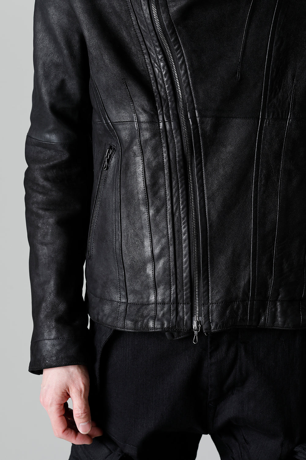 Lamb Leather Covered Neck Jacket