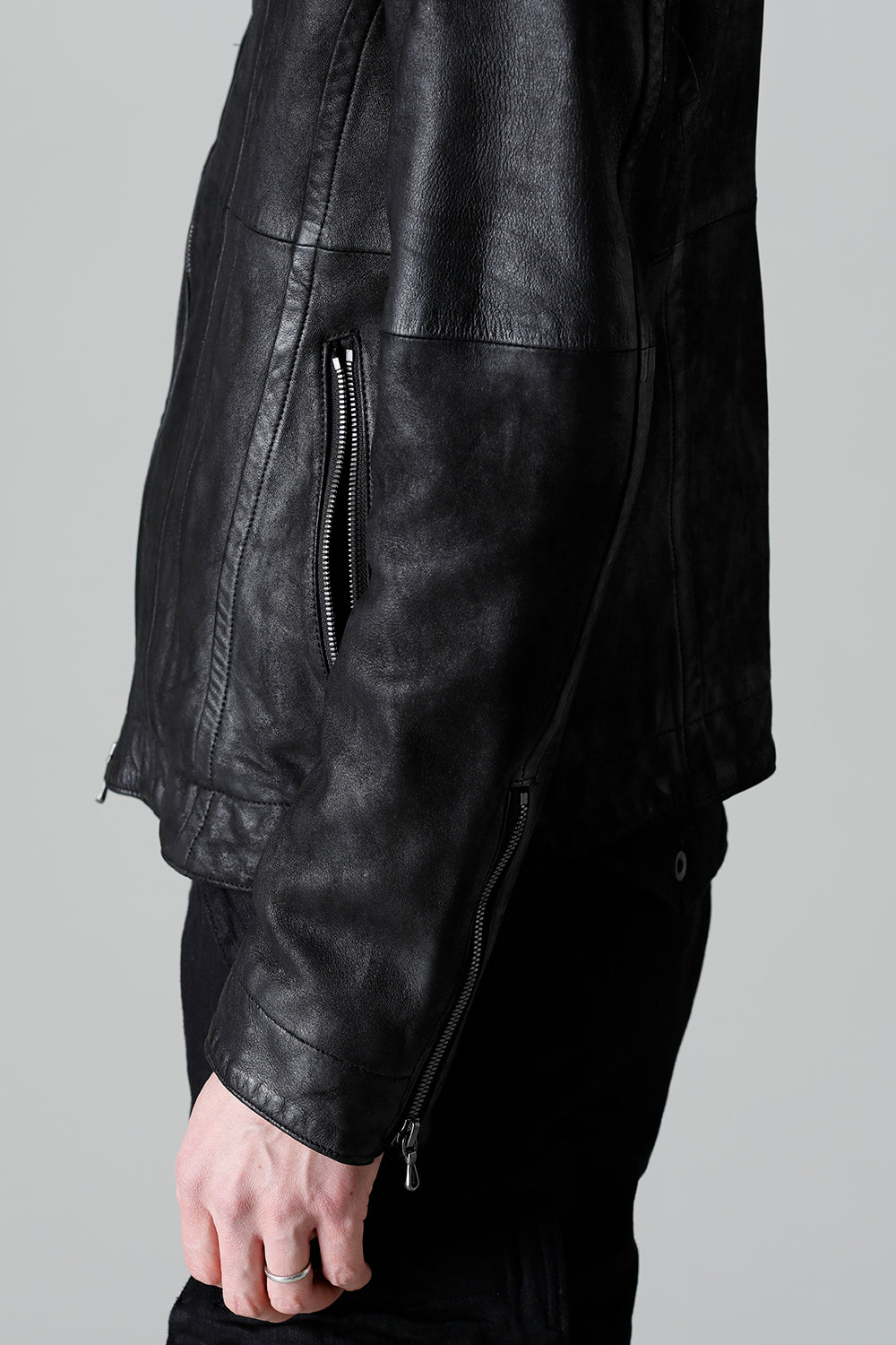 Lamb Leather Covered Neck Jacket