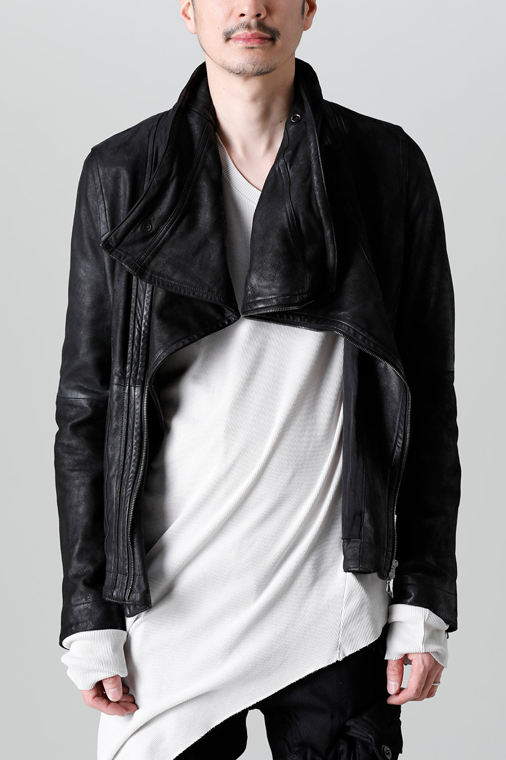 Lamb Leather Covered Neck Jacket